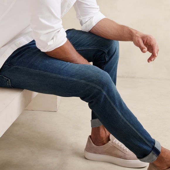 Men’s Banana Republic Slim Fit Medium Wash Traveler Jeans sz 32”x34” - Picture 1 of 10